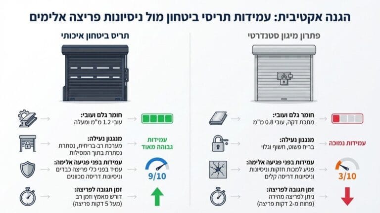 תריס ביטחון איכותי המותקן בחזית מחסן לוגיסטי