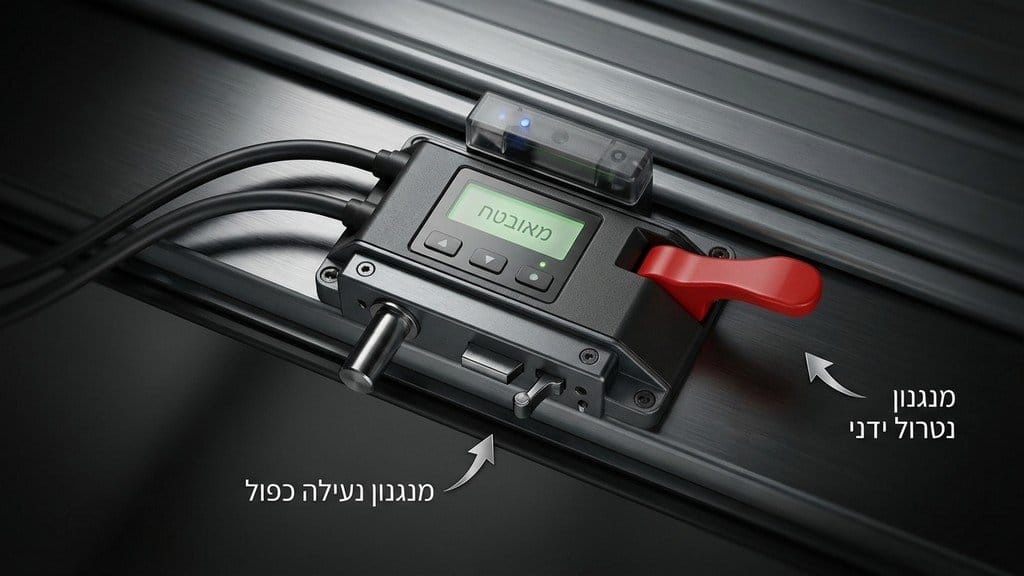 מנגנוני נעילה ובטיחות מתקדמים המותקנים על תריסי מחסנים