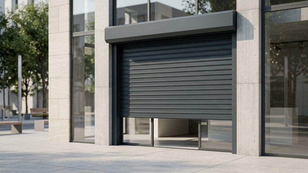 תריס מתכת לעסק צבוע בתנור