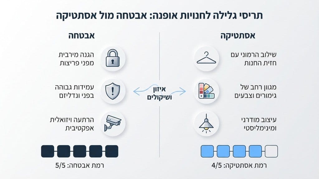 תריס גלילה לחנויות בגדים סגור בשעות הלילה