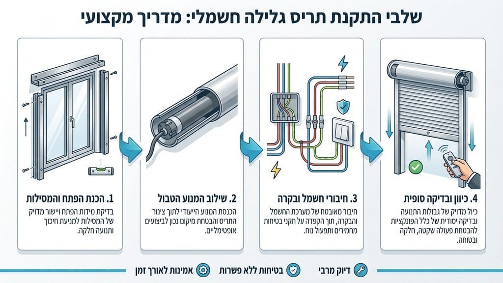 התקנת מנוע חשמלי לתריס מסחרי